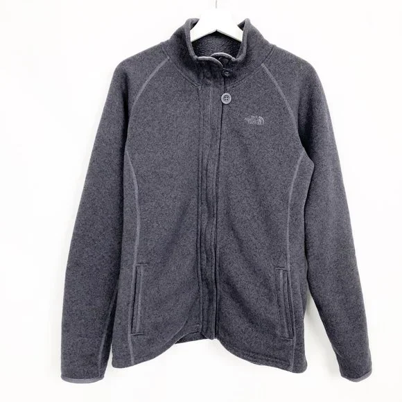 The North Face 'Crescent' Full Zip Up Fleece Jacket Sweatshirt Coat Purple - XL - Picture 3 of 12